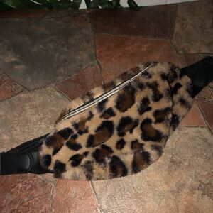 Leopard Print Faux Fur Fanny Pack